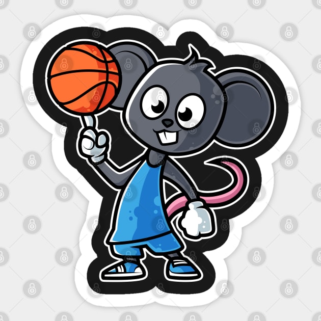 Mouse Basketball Game Day Funny Team Sports B-ball Rat graphic Sticker by theodoros20